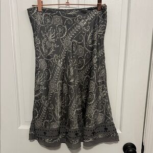 White House Black Market Gray A-Line Skirt